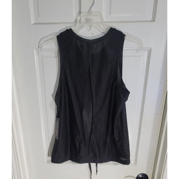 Wildfox Women's‎ Black Activewear Tank Top Sleeveless Drawstring Hem Size XL NWT - Picture 5 of 11